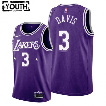 Maillot Basket Enfant Los Angeles Lakers Anthony Davis 3 Nike 2021-22 City Edition Throwback 60s Swingman